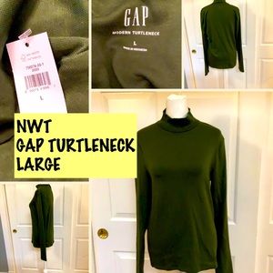 NWT GAP GREEN MODERN TURTLENECK SIZE LARGE